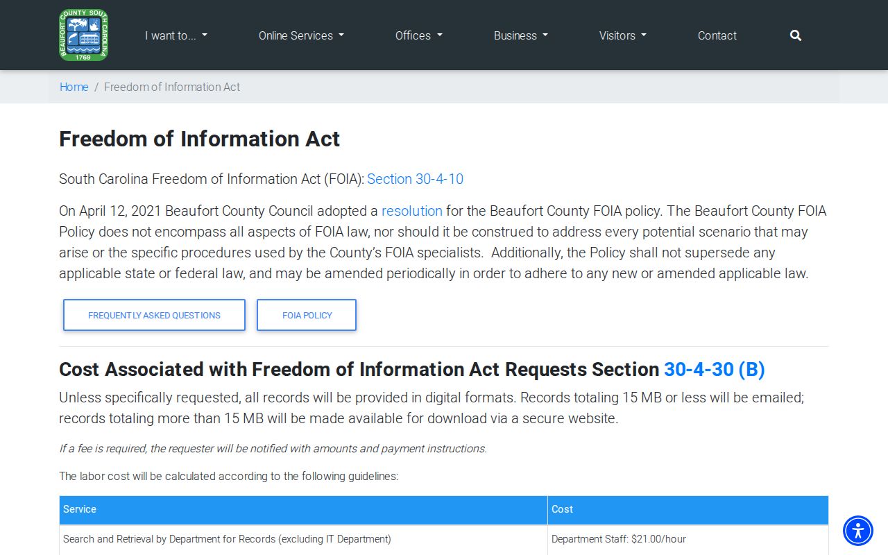 Beaufort County 72 hour release records request portal