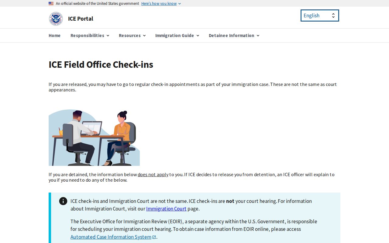 ICE check-in guide after an immigration custody release connected to Beaufort County